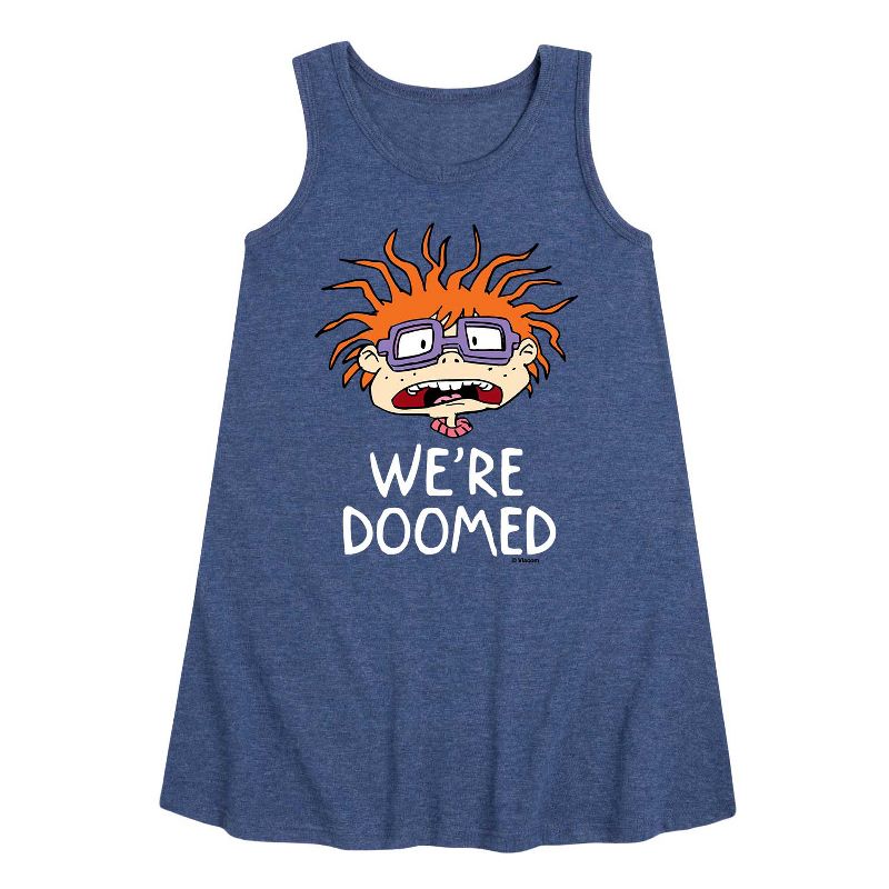 Girls' - Rugrats - Chuckie We're Doomed Graphic Sleeveless Aline Dress