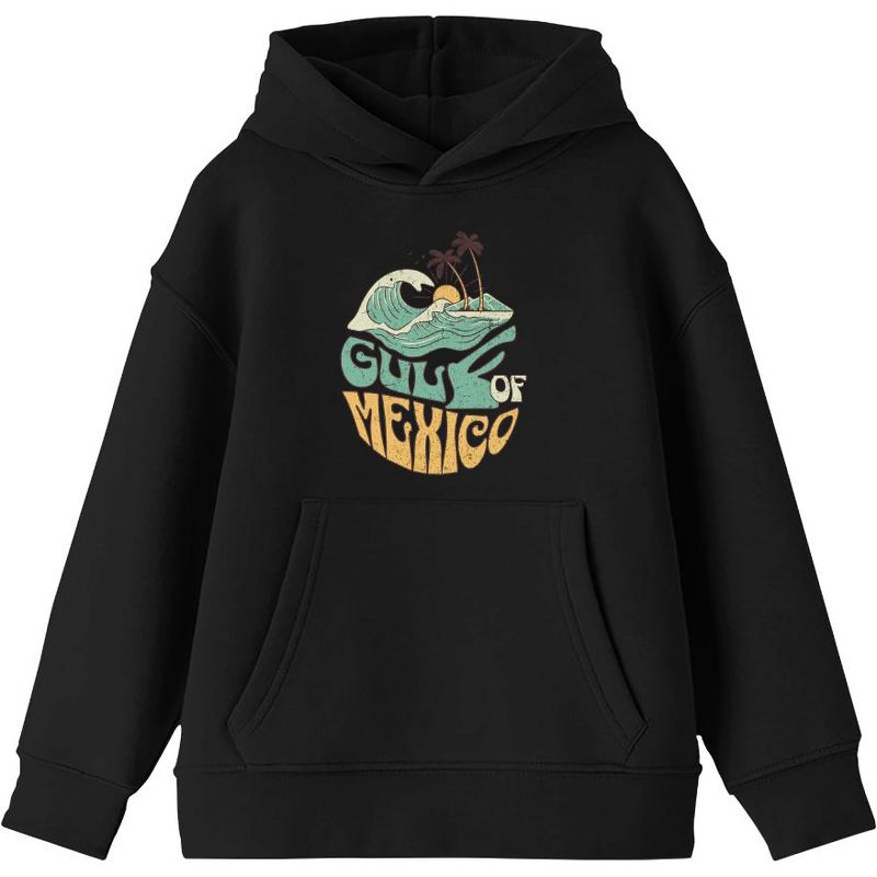 Gulf of Mexico Wave Text Youth Long Sleee Hoodie