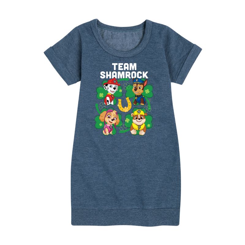 Girls' - Paw Patrol - Team Shamrock Graphic Short Sleeve Fleece Dress