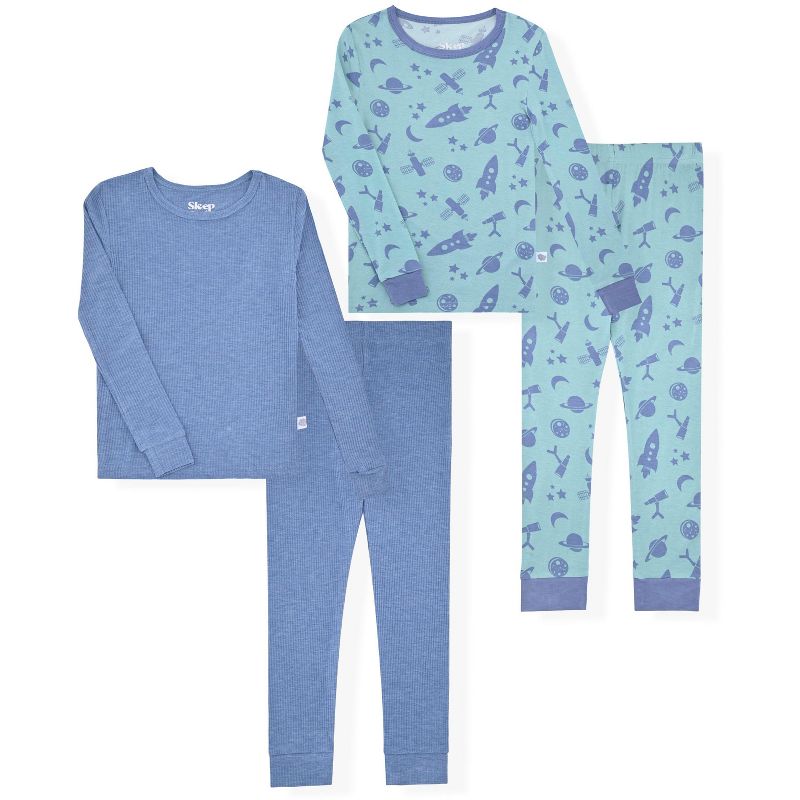 طقم بيجامات Sleep On It للأولاد من الفيسكوز من الخيزران، قطعتين، ملائمين بشكل مريح (عبوة من قطعتين) - بيجامات للأطفال الصغار إلى أطقم بيجامات للأولاد