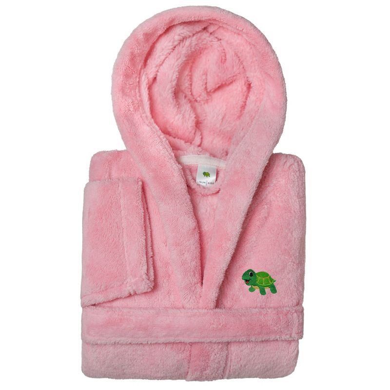 رداء حمام بغطاء رأس مزدوج ناعم من Linum Kids مصنوع من البوليستر بنسبة 100% فائق النعومة - TURTLE، KIDS65-DESIGN