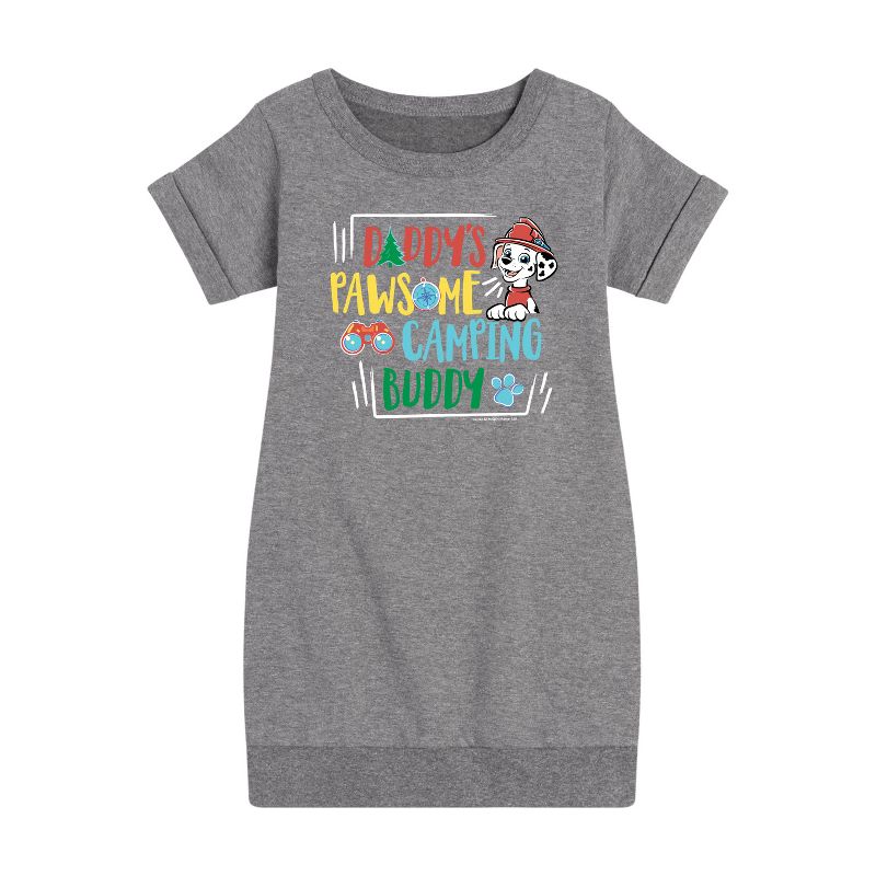 Girls' - Paw Patrol - Daddy's Pawsome Camping Buddy Graphic Short Sleeve Fleece Dress