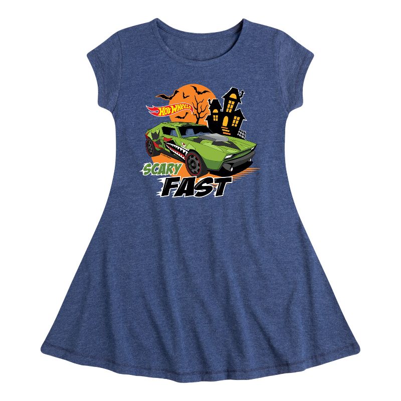 Girls' - Hot Wheels - Scary Fast Fit & Flair Cap Sleeve Dress