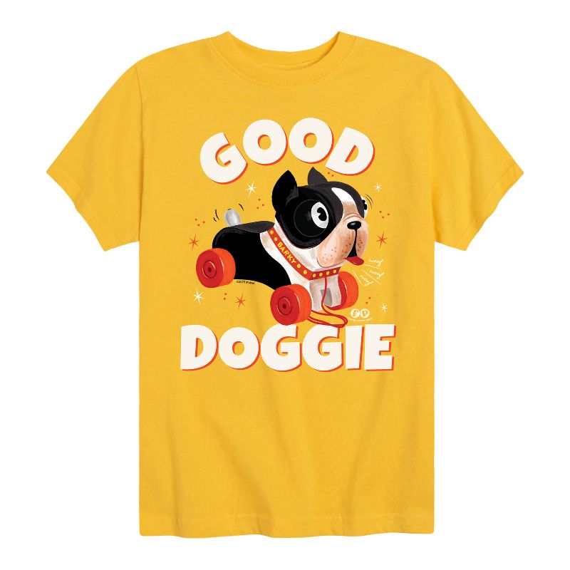 تي شيرت جرافيكي بأكمام قصيرة من فيشر برايس للأولاد، مطبوع عليه صورة كلب بوسطن تيرير جيد