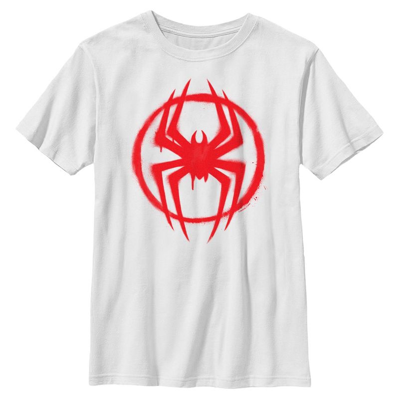 Boys Marvel: Spider-Man: Across the Spider-Verse Graffiti Red Logo T Shirt