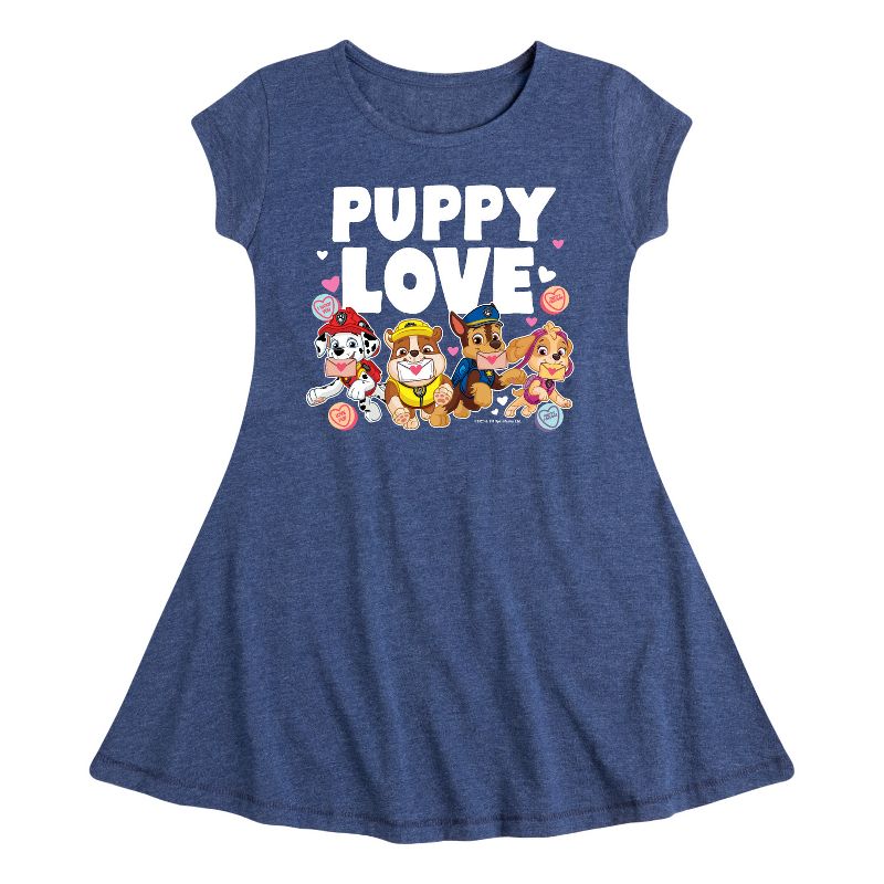 Girls' - Paw Patrol - Puppy Luv Fit & Flair Cap Sleeve Dress