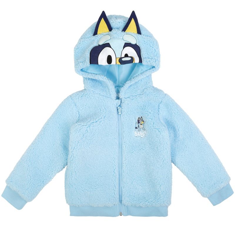 Bluey Faux Shearling Zip Up Cosplay Hoodie Toddler
