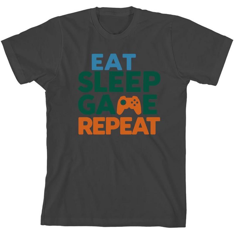 "Eat, Sleep, Game, Repeat" Youth Crew Neck Short Sleeve Tee
