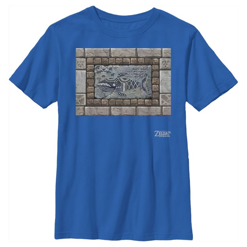 Boy's Nintendo Legend of Zelda Link's Awakening Whale Stone Tablet T-Shirt