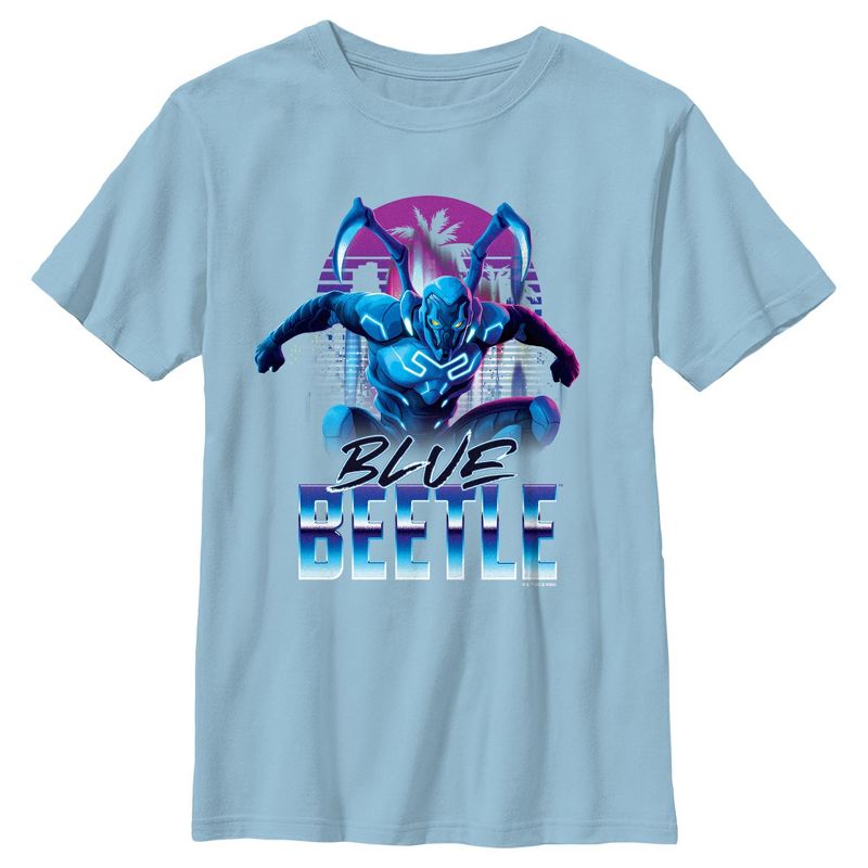 Boy's Blue Beetle Retro Character T-Shirt