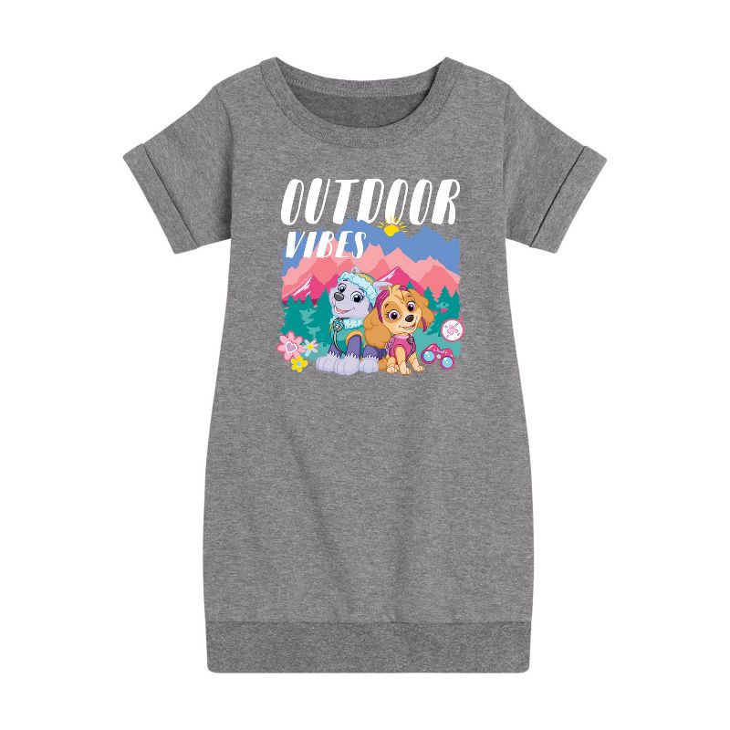 Girls' - Paw Patrol - Outdoor Vibes Graphic Short Sleeve Fleece Dress