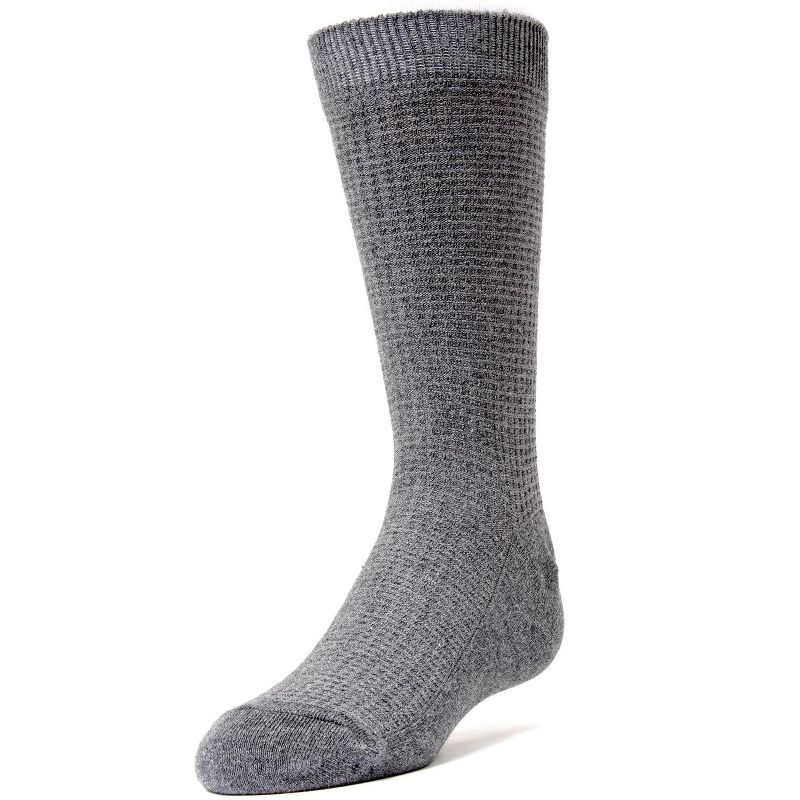 Memoi Diamond Textured Boys Cotton Rich Dress Crew Socks