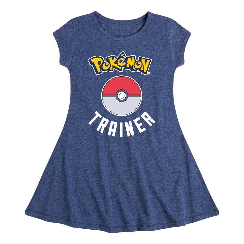 Girls' - Pokémon - Pokémon Trainer Pokeball Logo Fit & Flair Cap Sleeve Dress
