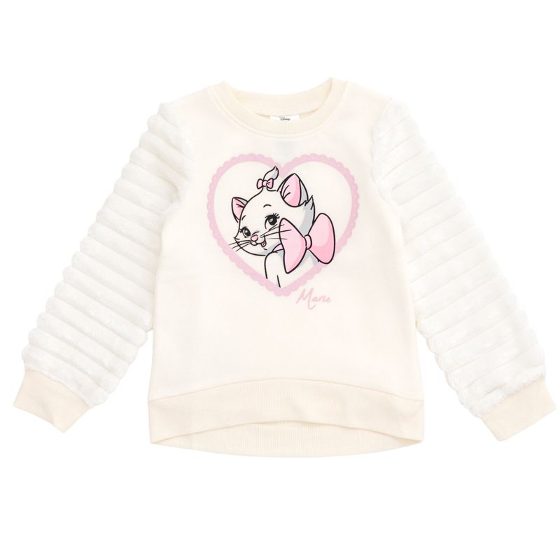 Disney Girls Fleece Sweatshirt with Faux Fur Sleeves Toddler