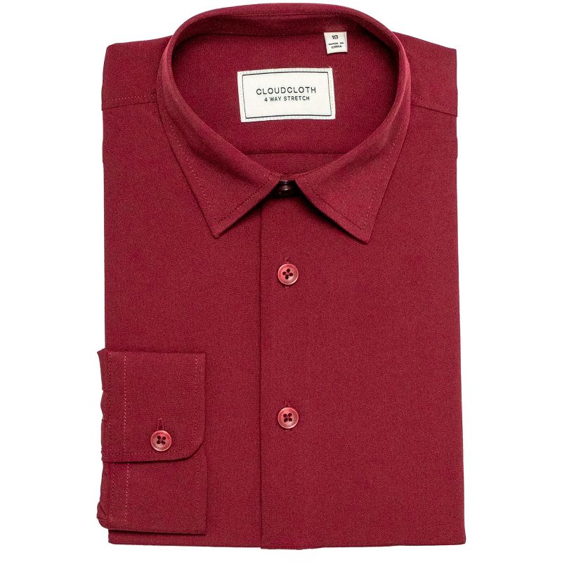 Adam Baker Boy's Regular Fit 4-Way Stretch Long Sleeve Solid Dress Shirt - Colors (Part 2)