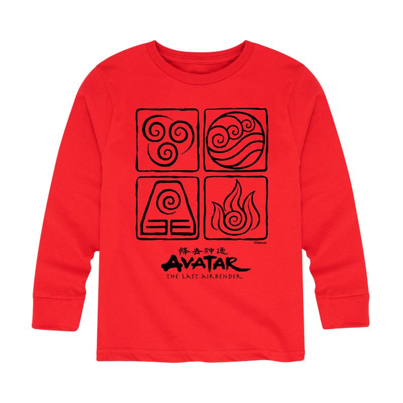Boys' - Avatar: The Last Airbender - Four Elements Long Sleeve Graphic T-Shirt