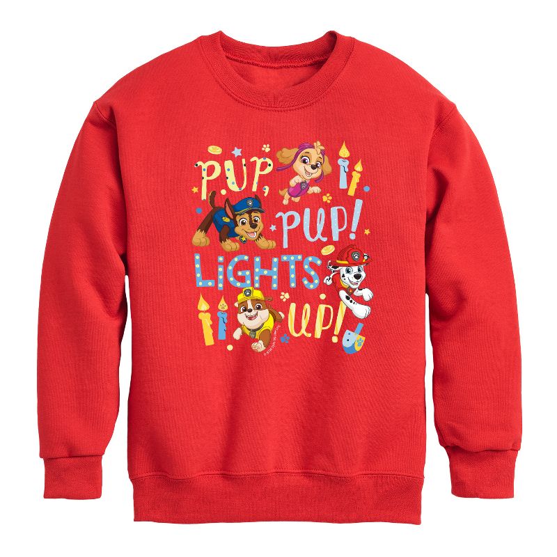 Boys' - Paw Patrol - Pup Pup Lights Up Graphic Long Sleeve Fleece Sweatshirt