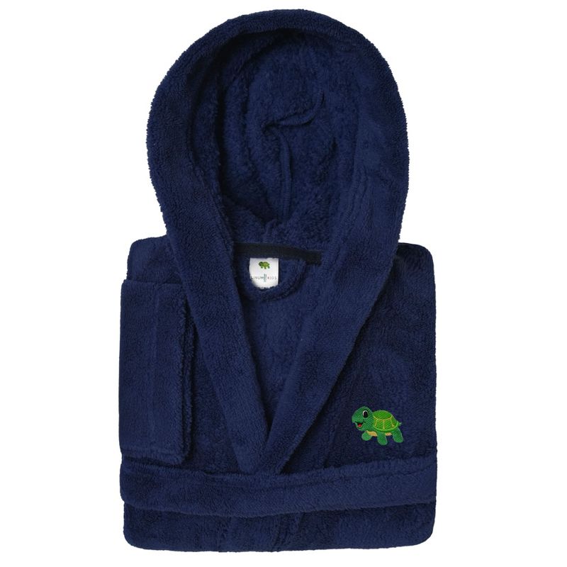 رداء حمام بغطاء رأس مزدوج ناعم من Linum Kids مصنوع من البوليستر بنسبة 100% فائق النعومة - TURTLE، KIDS50-DESIGN