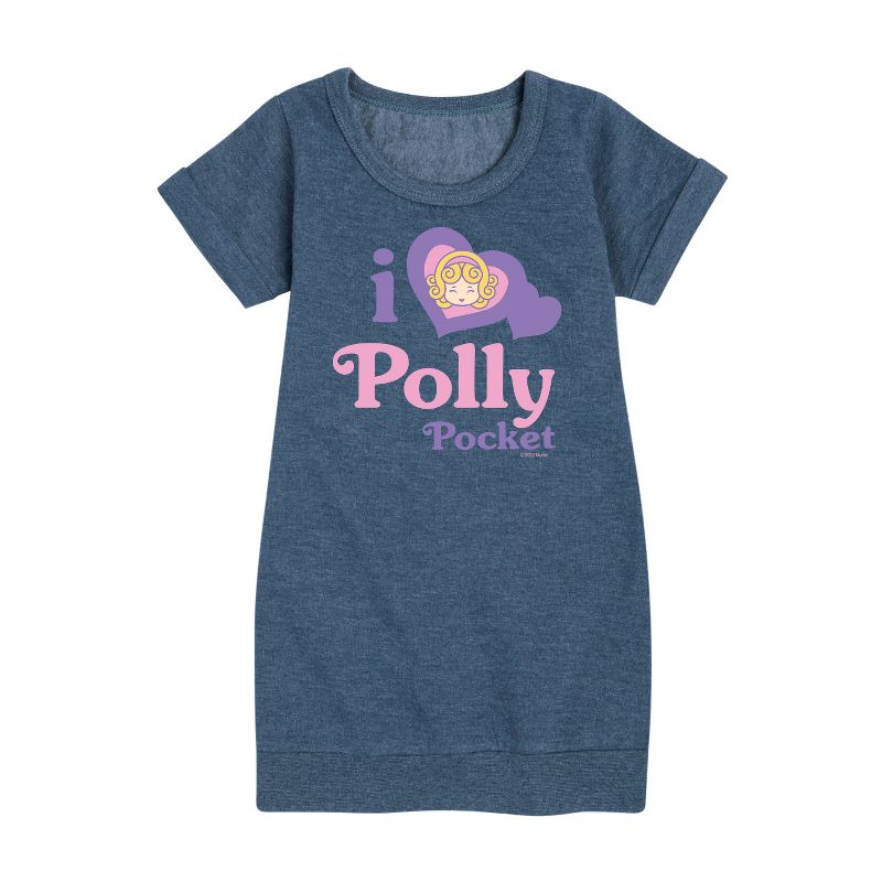 Girls' - Polly Pocket - I Love Polly Pocket Graphic Short Sleeve Fleece Dress