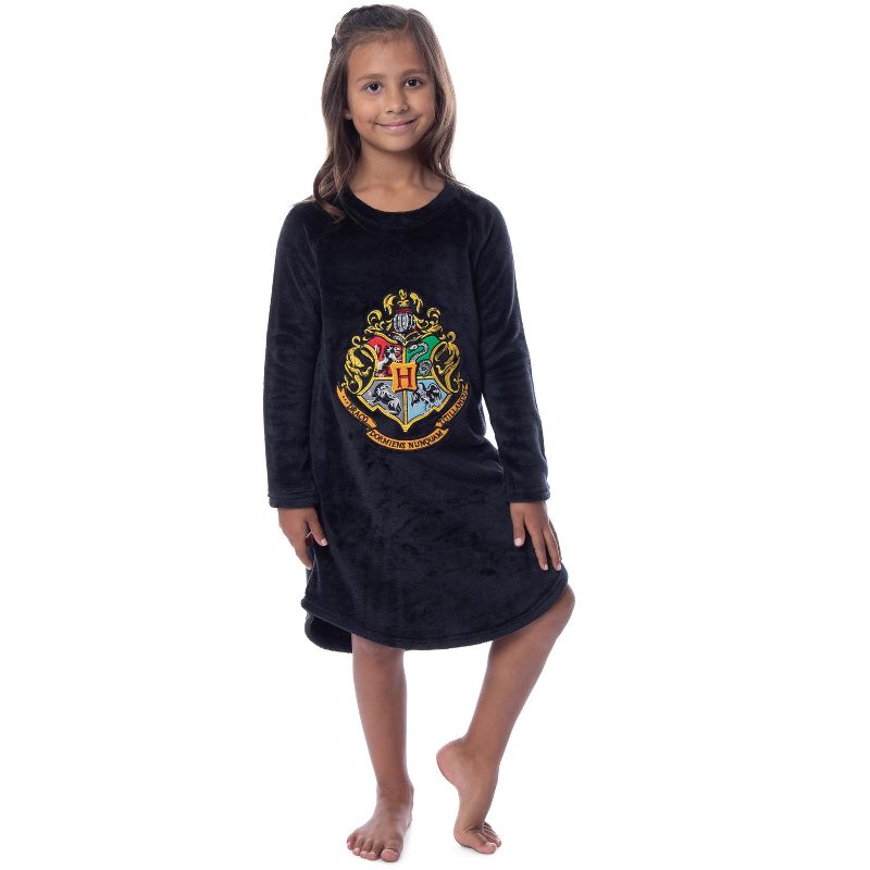 Harry Potter Girls' Hogwarts Houses Crest Raglan Pajama Nightgown-All Houses
