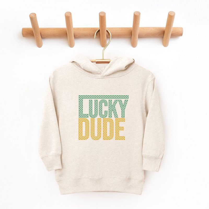 The Juniper Shop Block Checkered Lucky Dude Toddler Graphic Hoodie