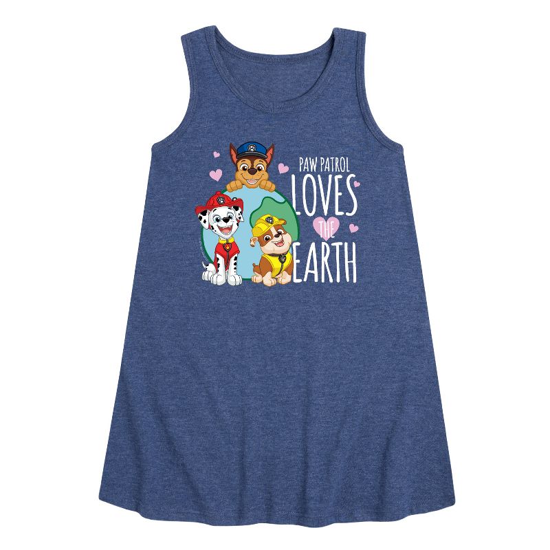 Girls' - Paw Patrol - Loves Earth Graphic Sleeveless Aline Dress