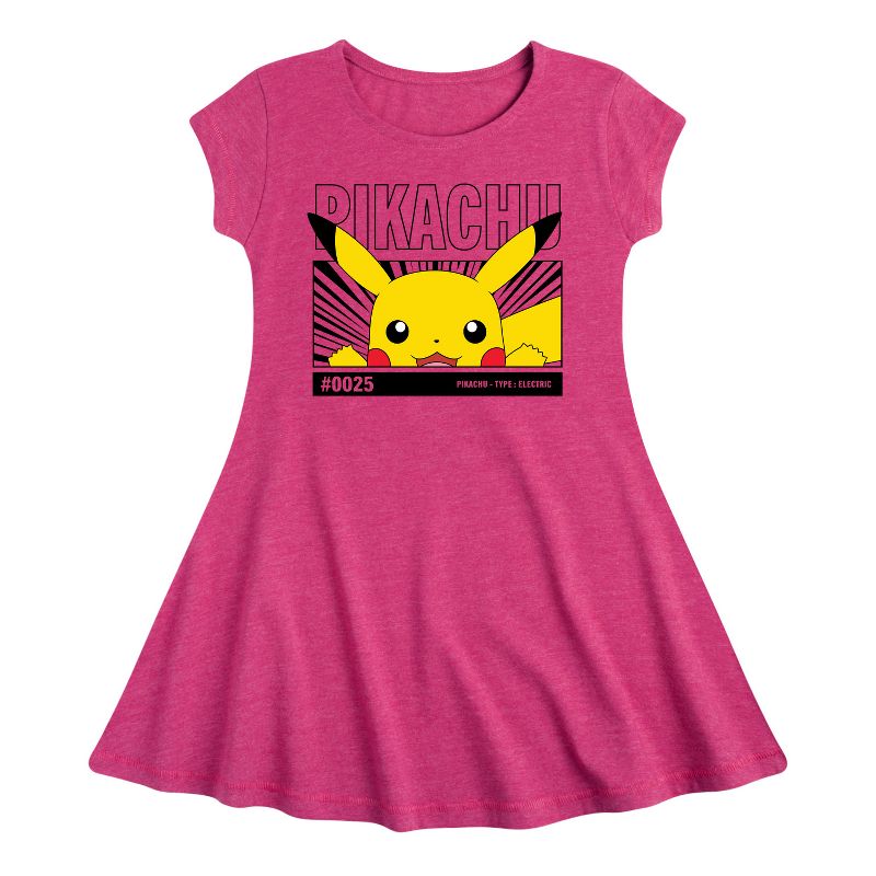 Girls' - Pokémon - Peeking Pikachu Fit & Flair Cap Sleeve Dress