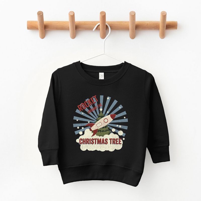 The Juniper Shop Rocket Around The Christmas Tree Youth Ultra-Soft Graphic Sweatshirt
