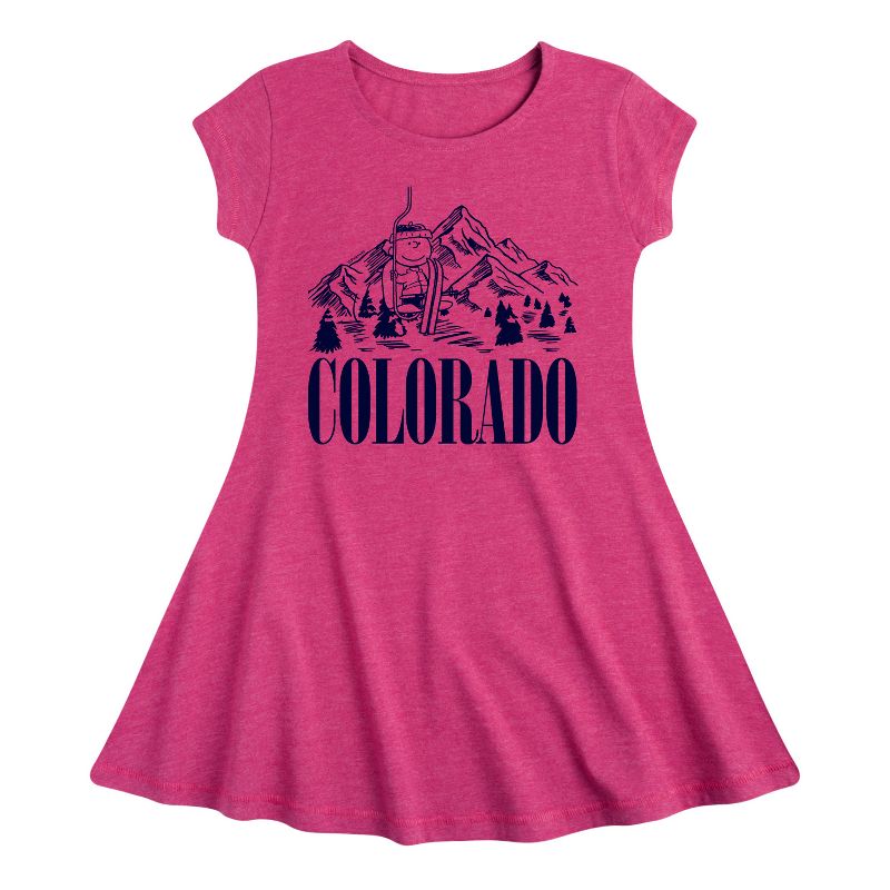 Girls' - Peanuts - Colorado Charlie Brown Fit & Flair Cap Sleeve Dress