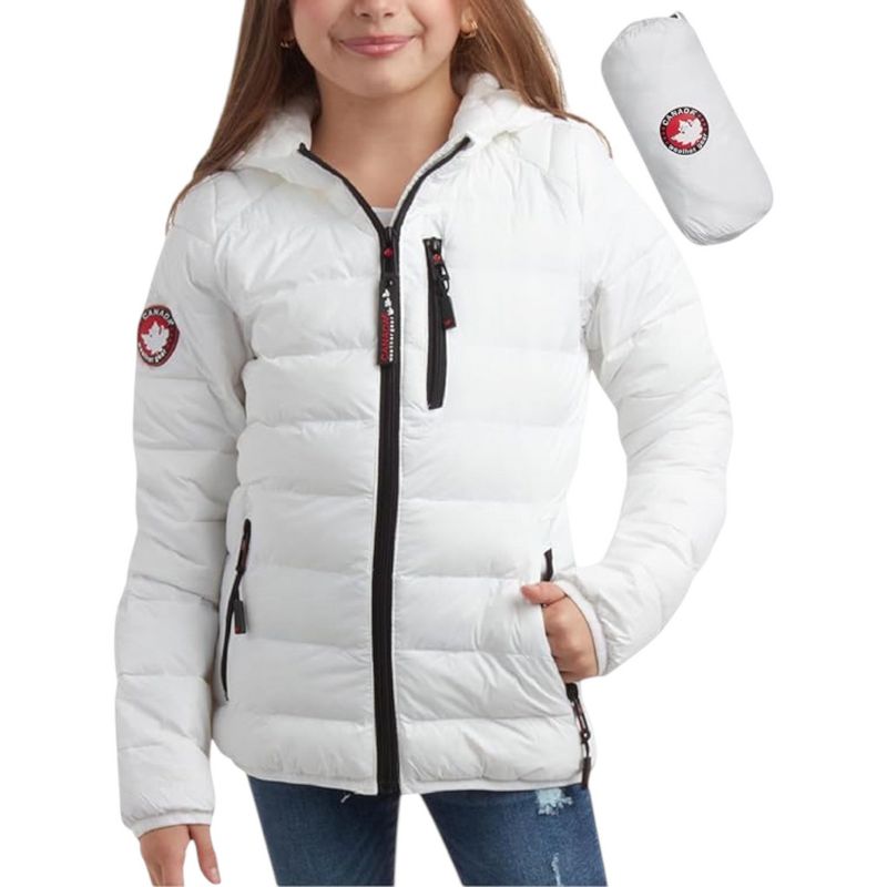 Canada Weather Gear Girls Puffer Jacket - Lightweight Packable Bubble Coat Water Resistant Outerwear Jackets for Girls (7-16)