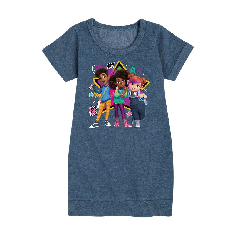 Girls' - Karma's World - We're All Stars Graphic Short Sleeve Fleece Dress