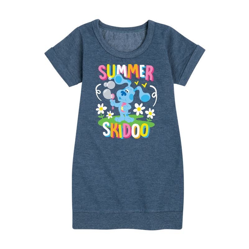 Girls' - Blue's Clues & You! - Summer Skidoo Graphic Short Sleeve Fleece Dress