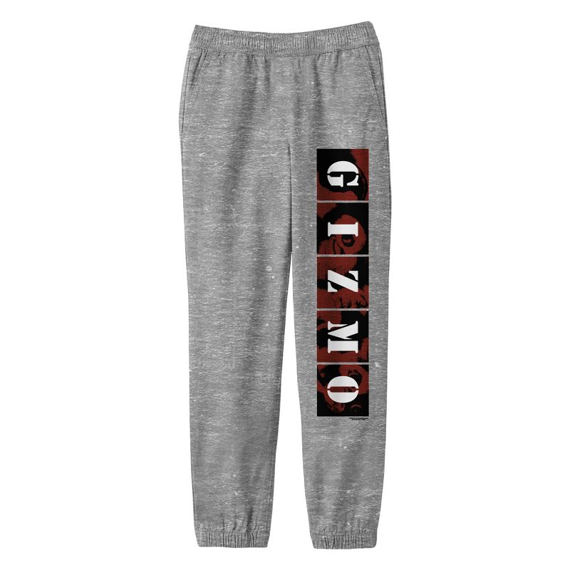 Gremlins Gizmo Military-Style Text With Squares Youth Heather Gray Graphic Jogger Pants