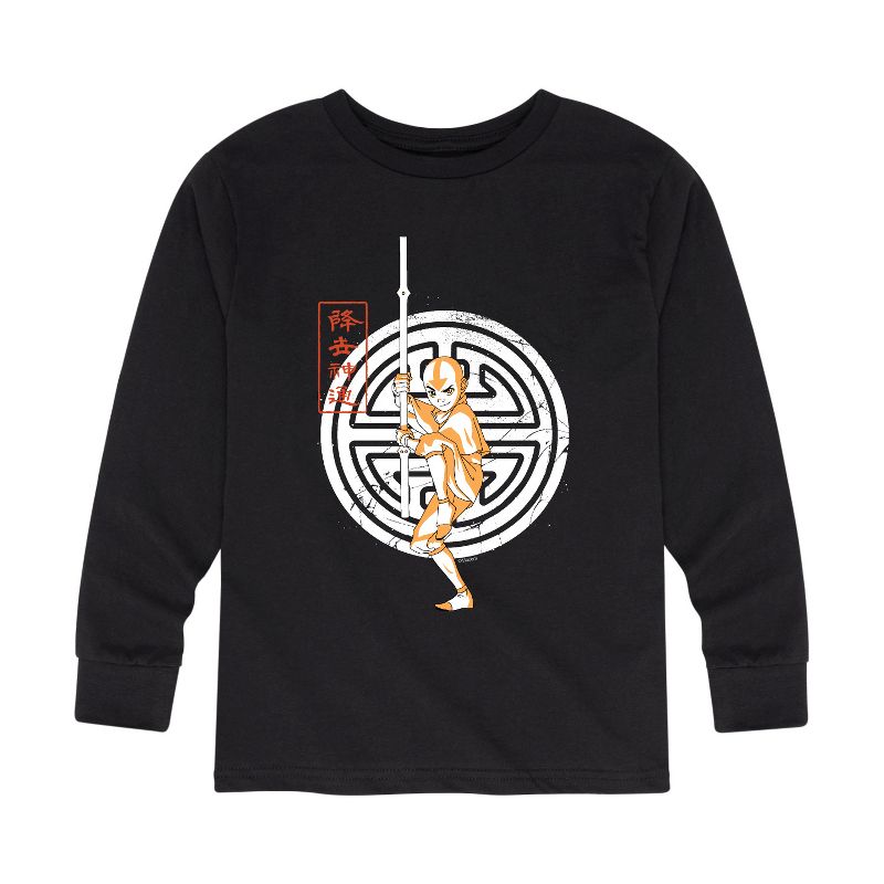 Boys' - Avatar: The Last Airbender - Aang Crest Long Sleeve Graphic T-Shirt
