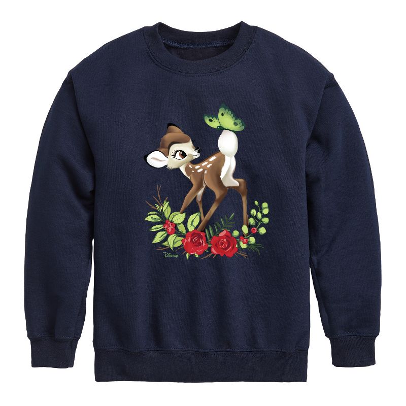 Boys' - Disney - Christmas Botanical Butterfly Graphic Long Sleeve Fleece Sweatshirt