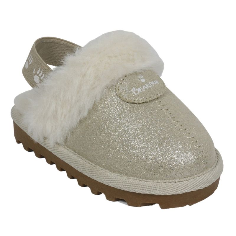 نعال BEARPAW Rebecca للأطفال الصغار من جلد الغزال مع جلد الغنم