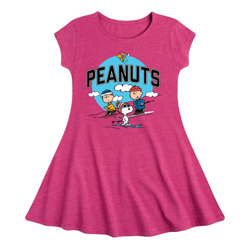 فستان بناتي بأكمام قصيرة بتصميم مناسب للتزلج من سنوبي وأصدقائه - بيناتس