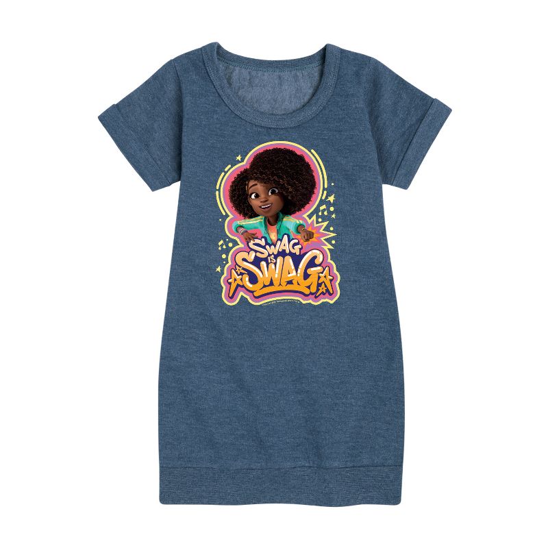 Girls' - Karma's World - Swag Is Swag Graphic Short Sleeve Fleece Dress