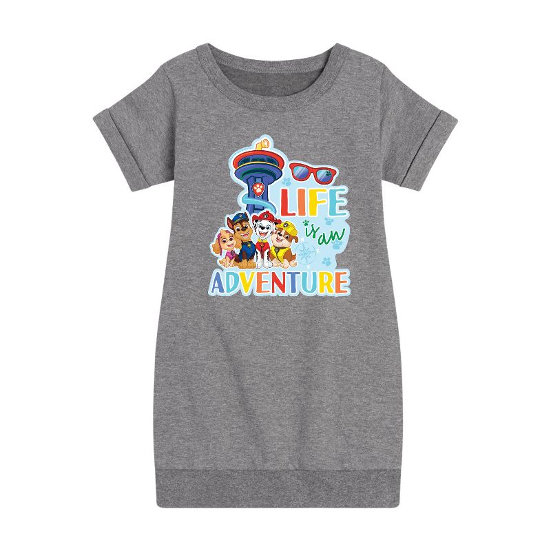 Girls' - Paw Patrol - Life Is An Adventure Graphic Short Sleeve Fleece Dress