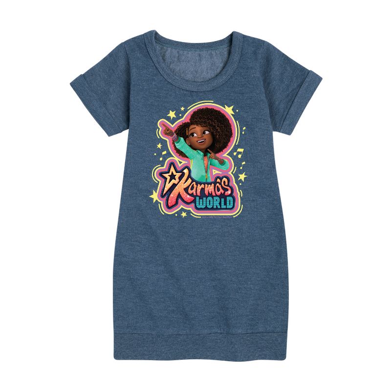 Girls' - Karma's World - Karma Art Graphic Short Sleeve Fleece Dress