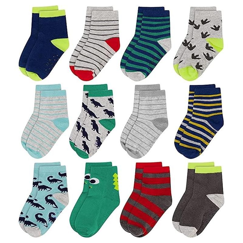 Dinosaur Kid's 12 pack socks for Boys and Girls, Toddlers Ages 2-5
