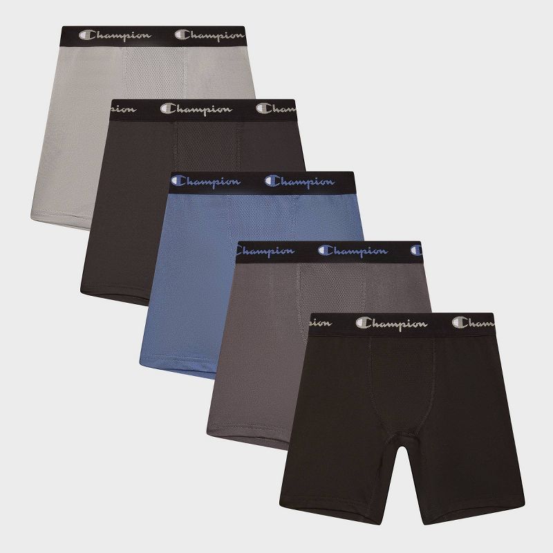 Champion Boys' 5pk Long Leg Active Performance Boxer Briefs