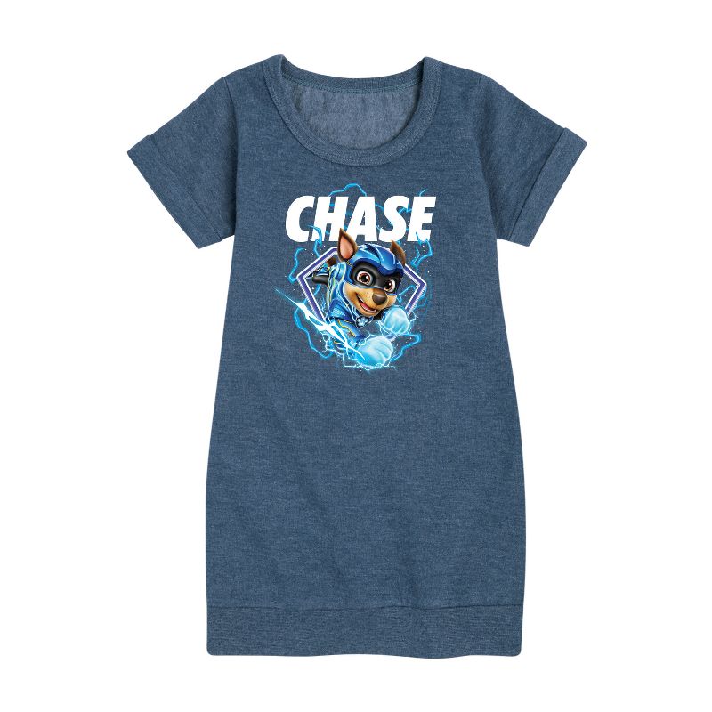 Girls' - Paw Patrol - Chase Lightning Graphic Short Sleeve Fleece Dress