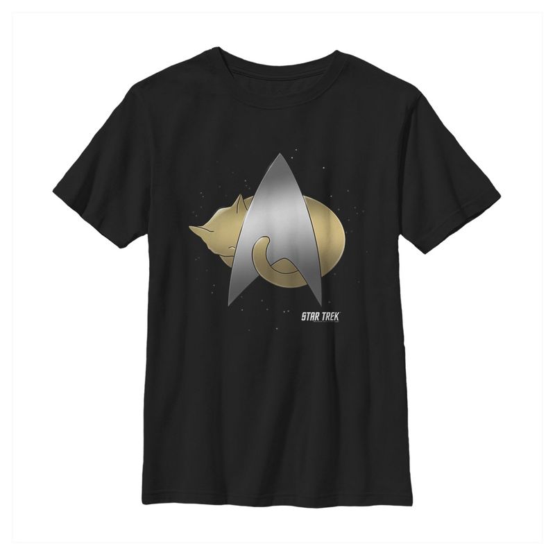 Boy's Star Trek: The Next Generation Starfleet Cozy Cat Emblem T-Shirt