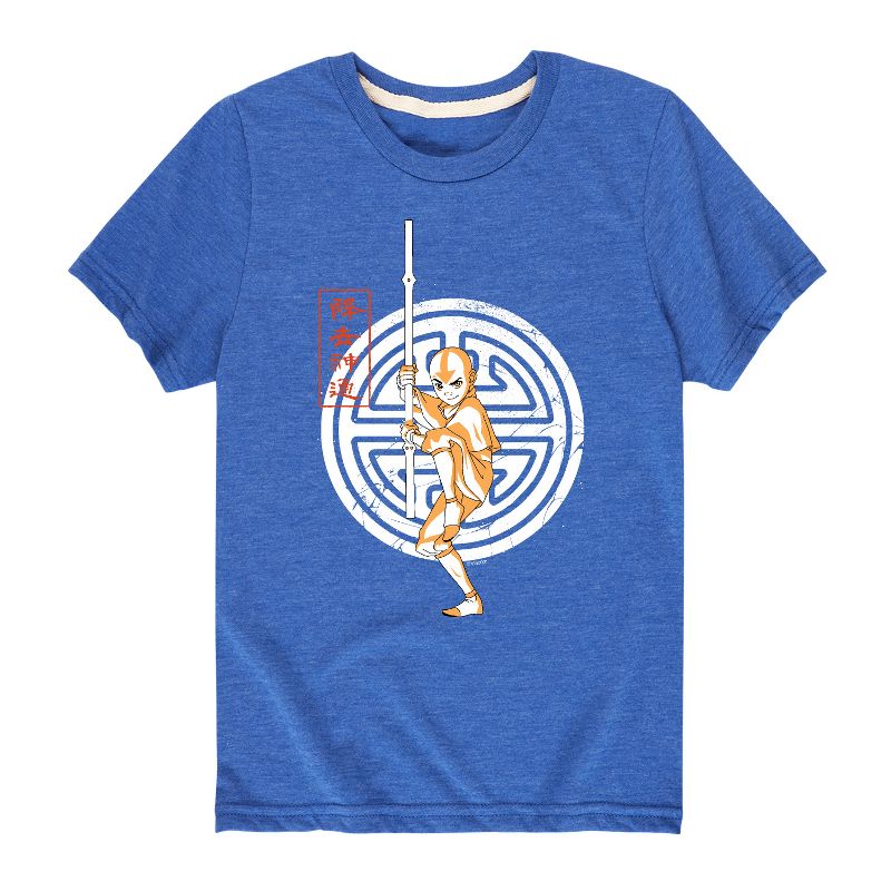 Boys' - Avatar: The Last Airbender - Aang Crest Short Sleeve Graphic T-Shirt