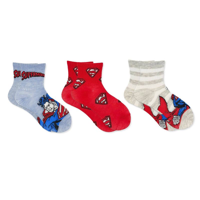 Boys' Warner Bros. Crew Superman Socks - Light Blue Denim