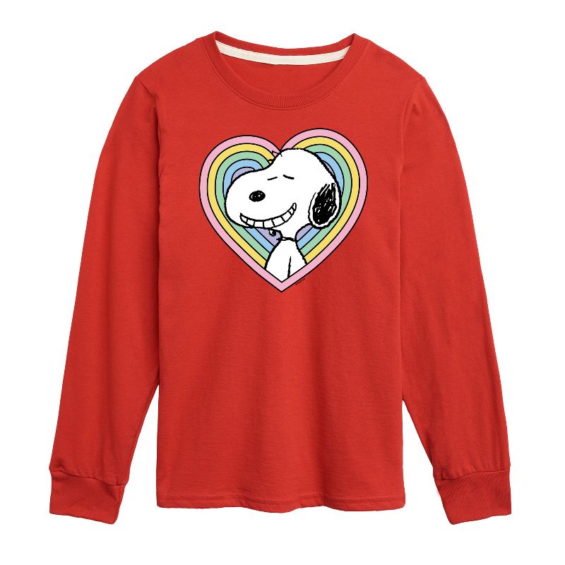 Boys' - Peanuts - Snoopy Heart Long Sleeve Graphic T-Shirt