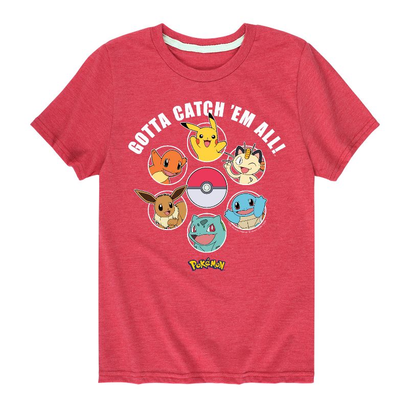 Boys' - Pokémon - Gotta Catch Em All Design Short Sleeve Graphic T-Shirt