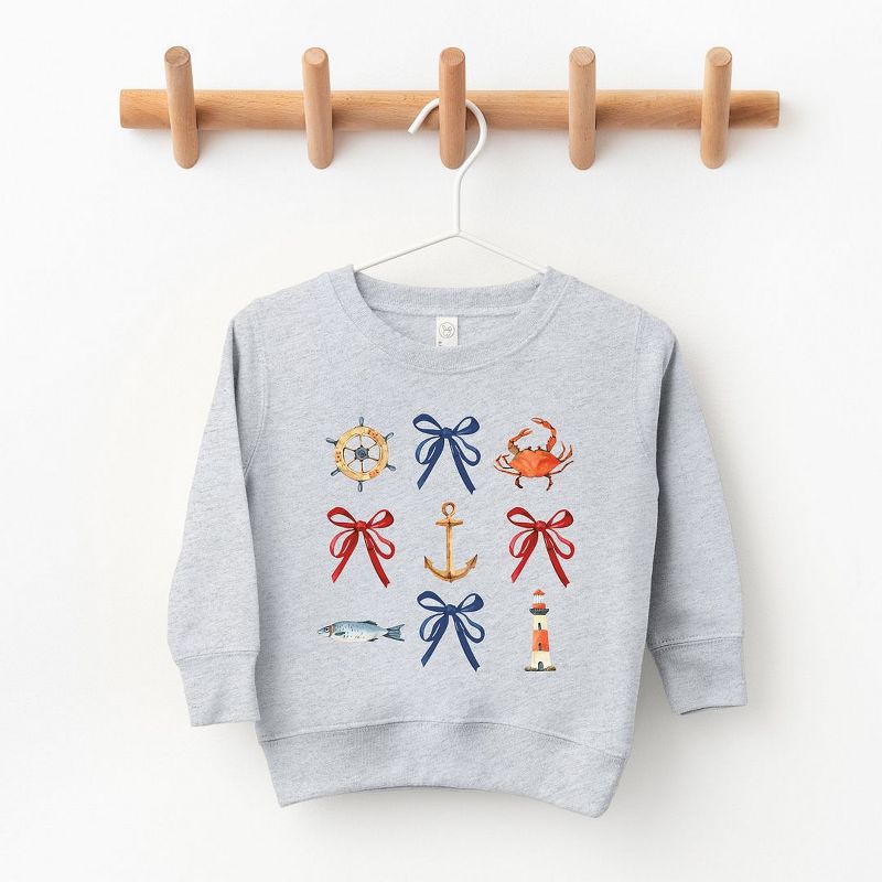 The Juniper Shop Coquette Nautical Collage Toddler Graphic Sweatshirt