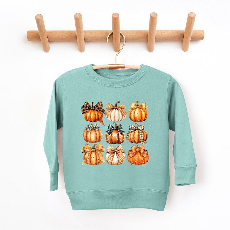 The Juniper Shop Coquette Fall Pumpkin Chart Toddler Graphic Sweatshirt